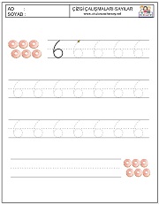 okul öncesi 1 sayısı çizgi çalışması